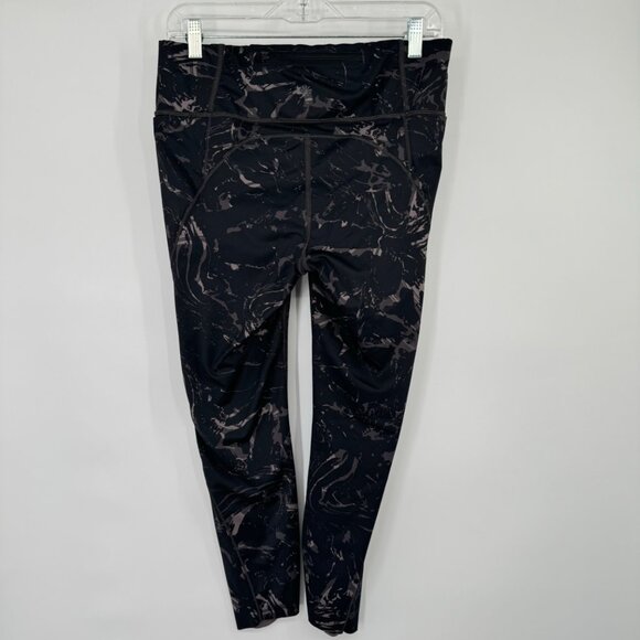 Athleta Black Marble Print Leggings M - Picture 11 of 14